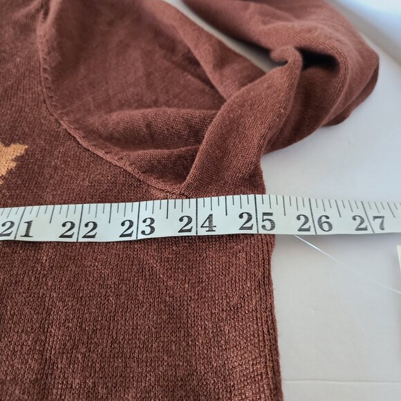 PLUS SIZE RETROLOGY TOSSED LEAF CREWNECK SWEATER| CHOCOLATE FONDANT COMBO |SZ 2X - Picture 7 of 10